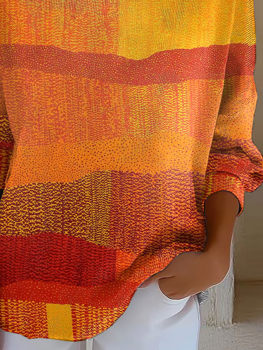Regular Fit Casual Abstract Printing Sweater