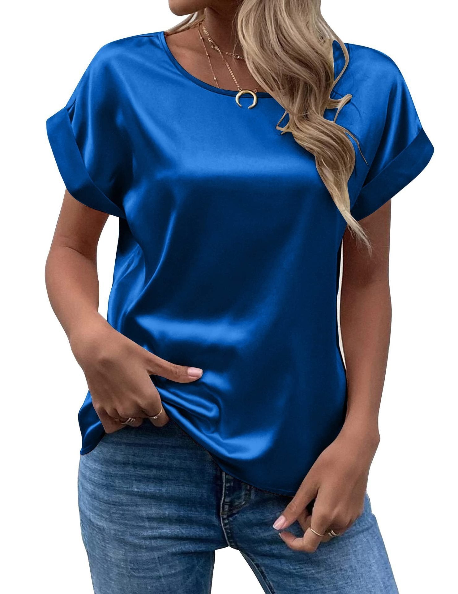 Casual Loose Plain Crew Neck T-Shirt