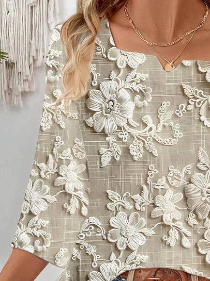 Women's Floral Print Casual Fashion Blouse