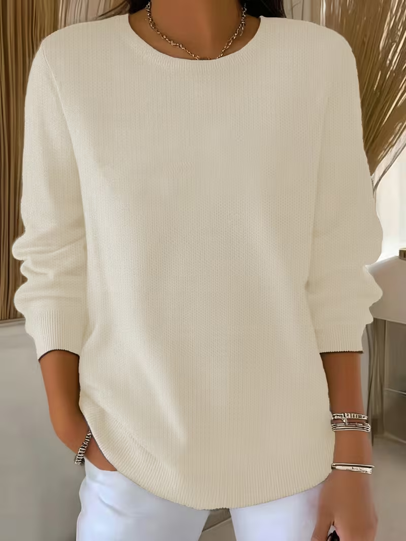 Simple Plain Crew Neck Sweater