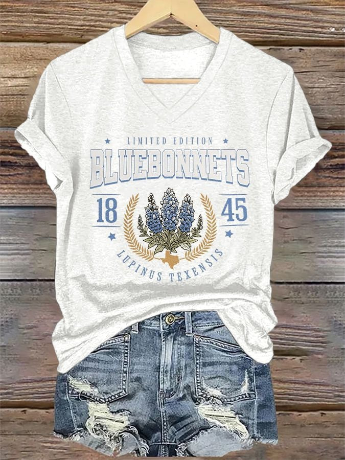 Blue-Capped Flower Comfort-Colored T-Shirt