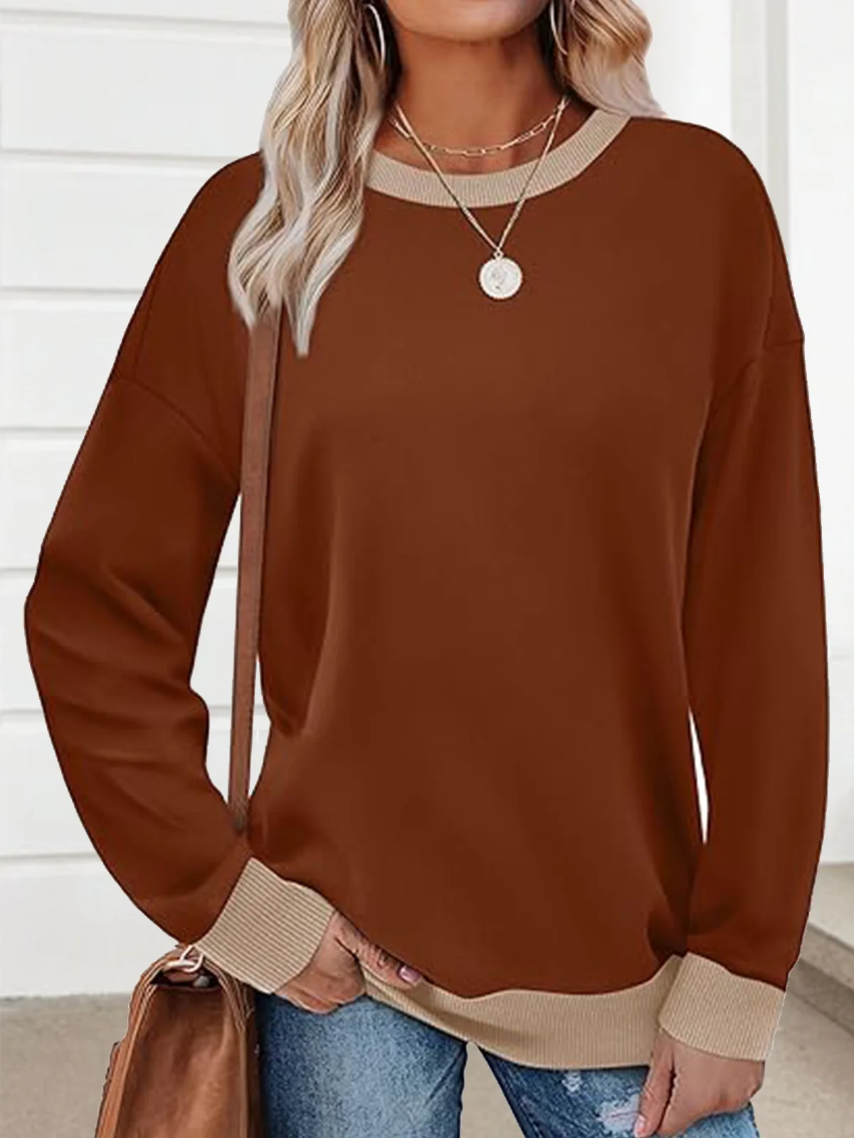 Regular Fit Casual Plain Crew Neck Hoodie