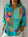 Women's 3D Floral Printing Casual Shirt