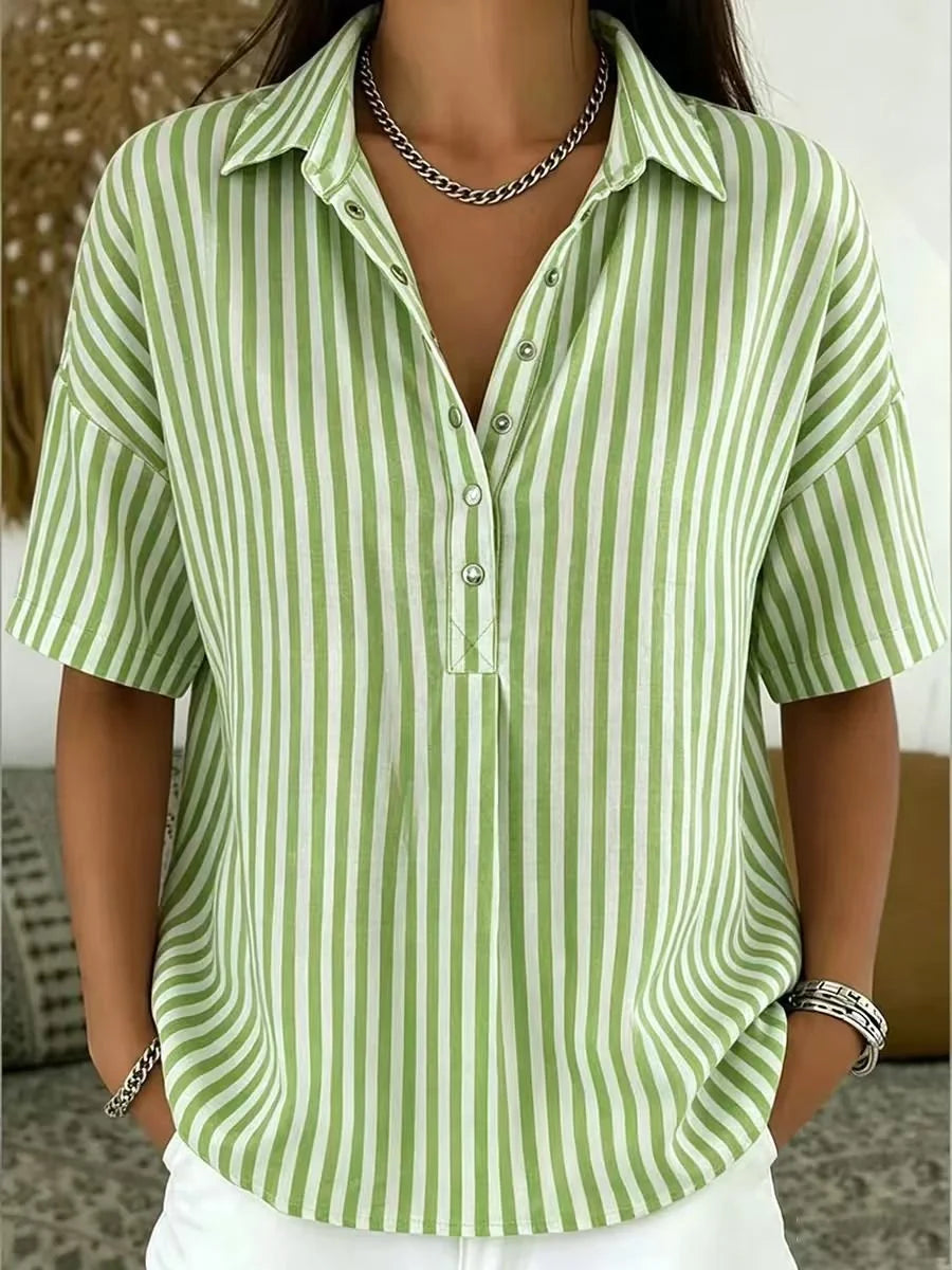 Others Loose Elegant Striped Shirt