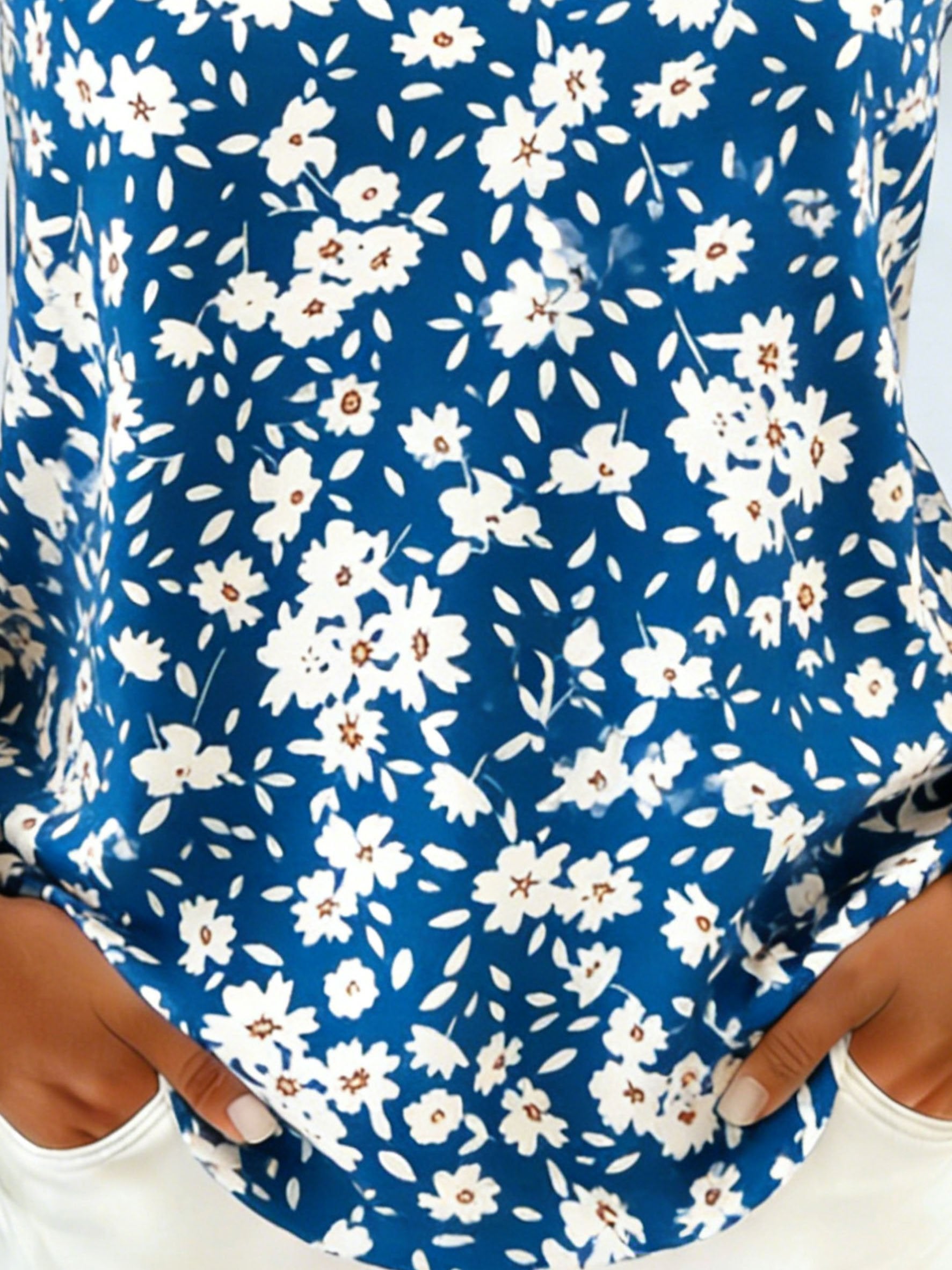 Cotton Small Daisy Elegant Circular Ring Design Casual Tank Top