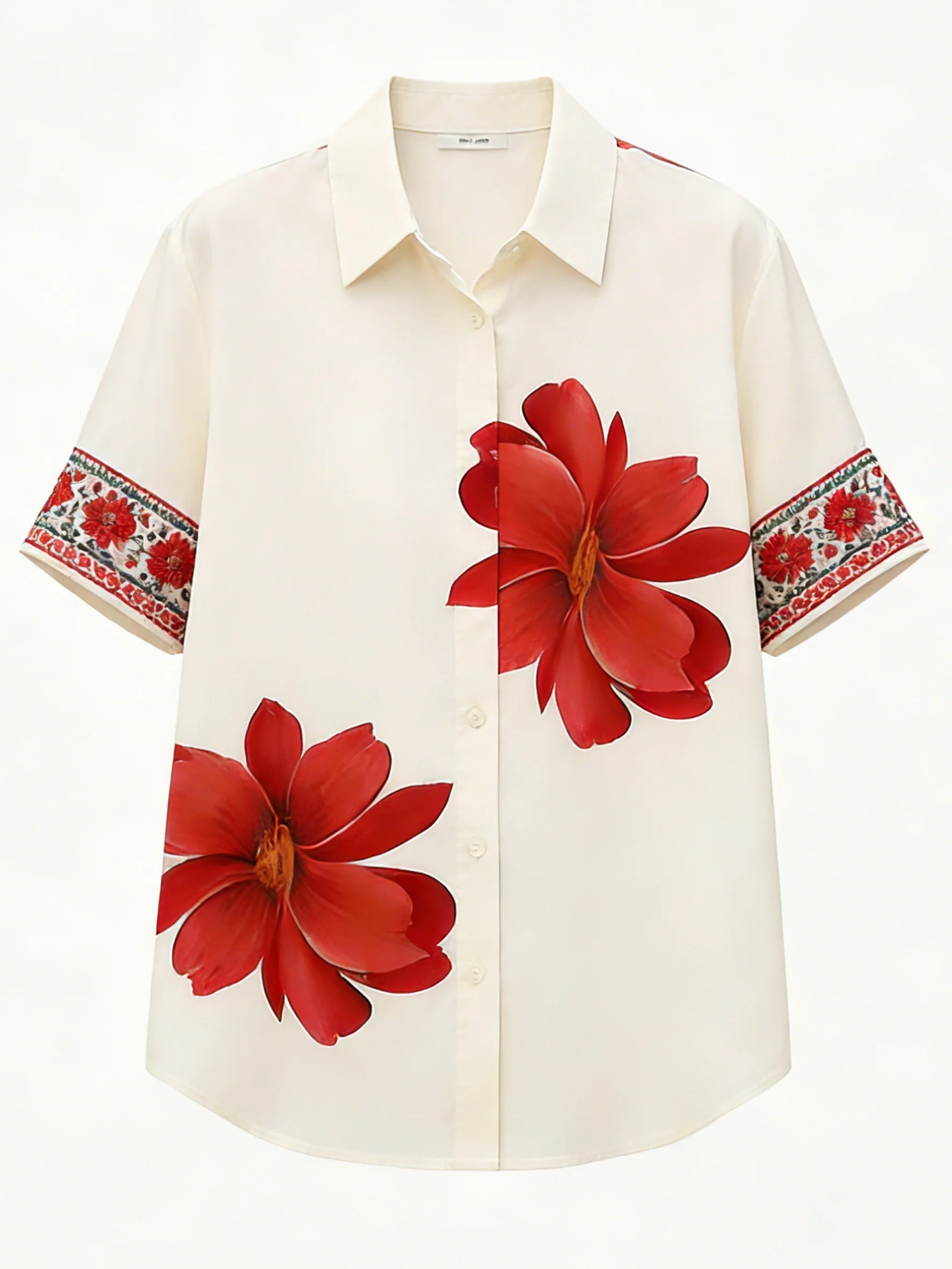 Elegant 3D Printing Floral Shawl Collar Going Out Casual Shirt
