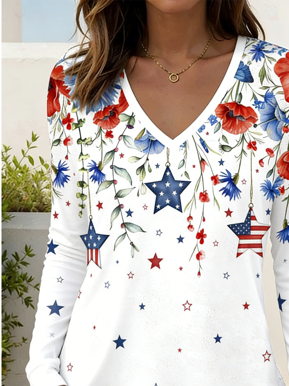 Cotton-Blend Elegant Striped T-Shirt