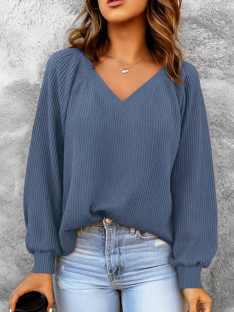 Split Joint Simple Ribbed Sweatshirt