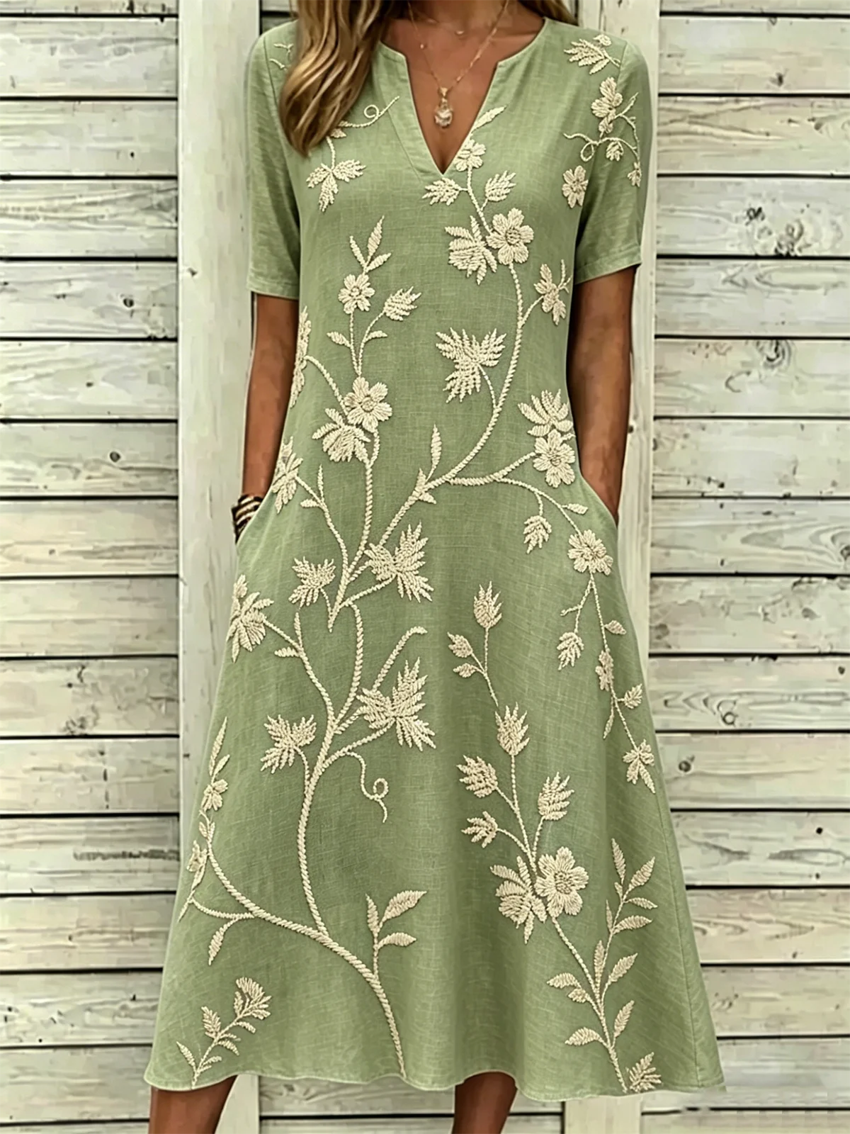 Others Loose Floral Elegant Dress With No