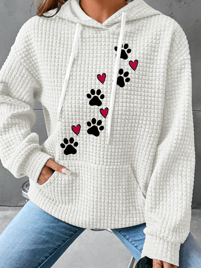 Casual Heart/Cordate Loose Hoodie