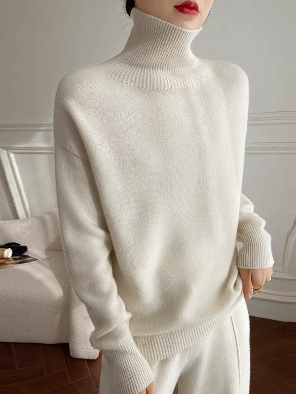 Loose Acrylic Plain Simple Sweater