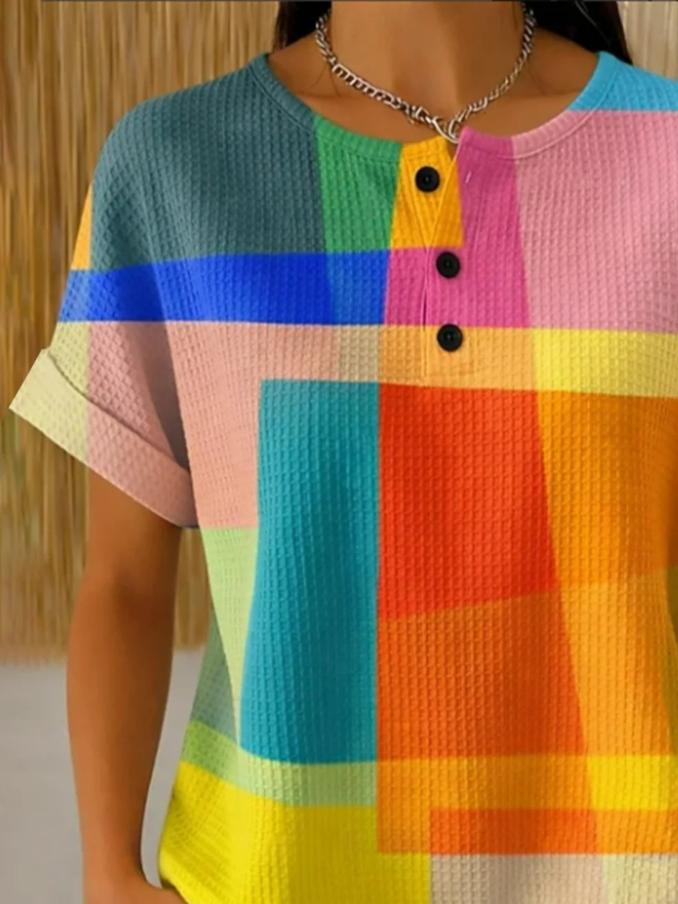 Women's Short Sleeve T-shirt Summer As Picture Abstract Printing Crew Neck Daily Going Out Vintage Top