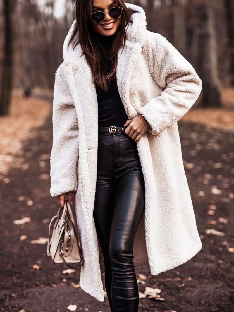 Plain Split Joint Lady Romance Coat