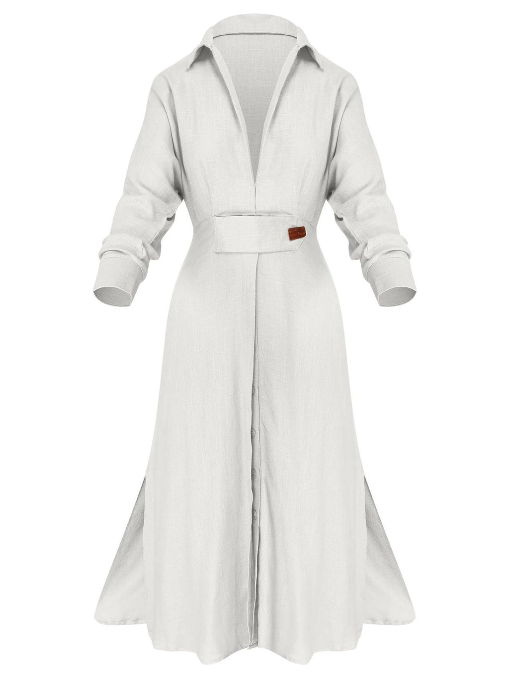 Simple Regular Fit Plain Dress With No Belt
