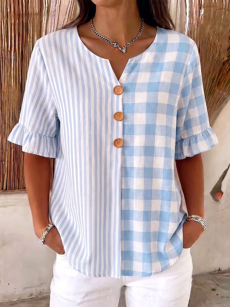 Vintage Striped Loose Others Shirt