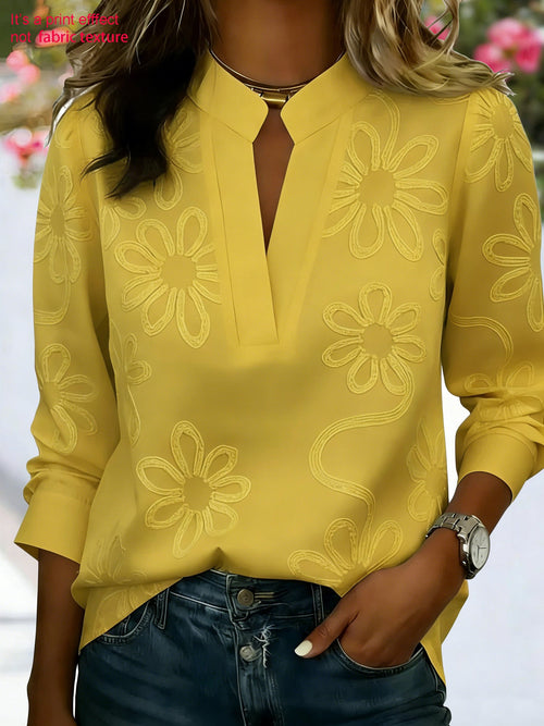 3D Printing Floral V Neck Short Sleeve Spring Summer Casual Top
