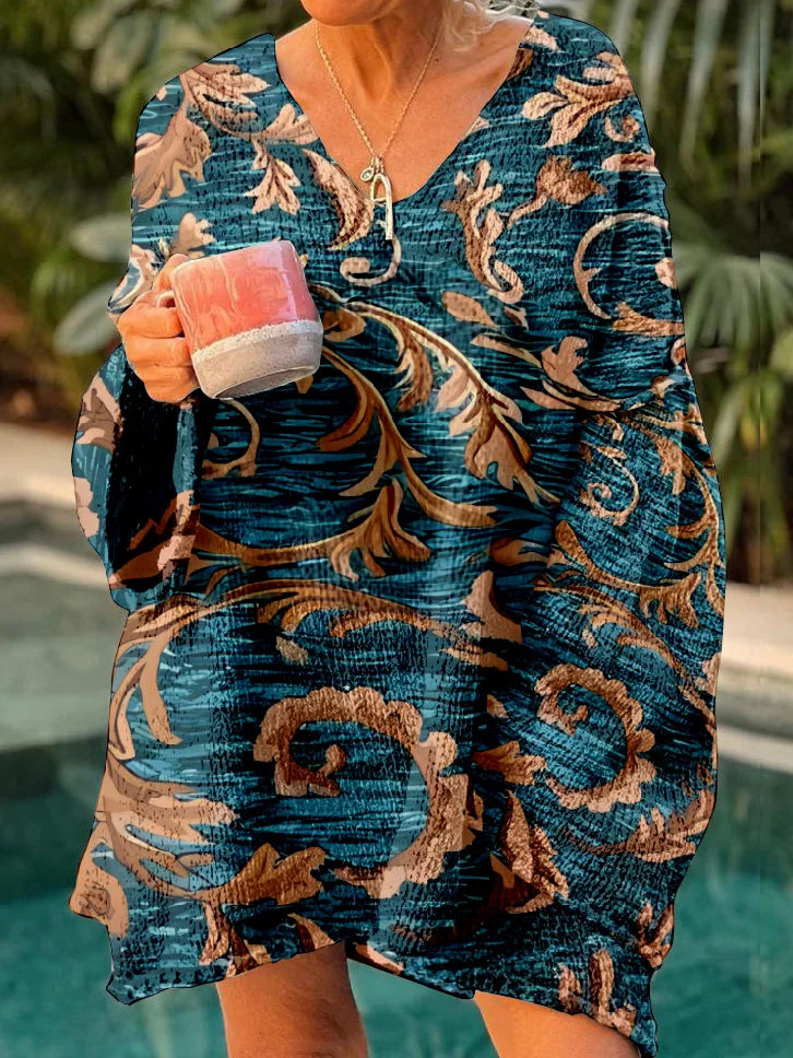 Casual Floral Loose Zipper Sweatshirt