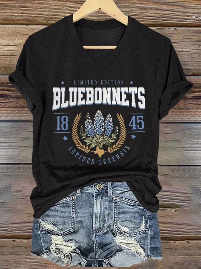 Blue-Capped Flower Comfort-Colored T-Shirt