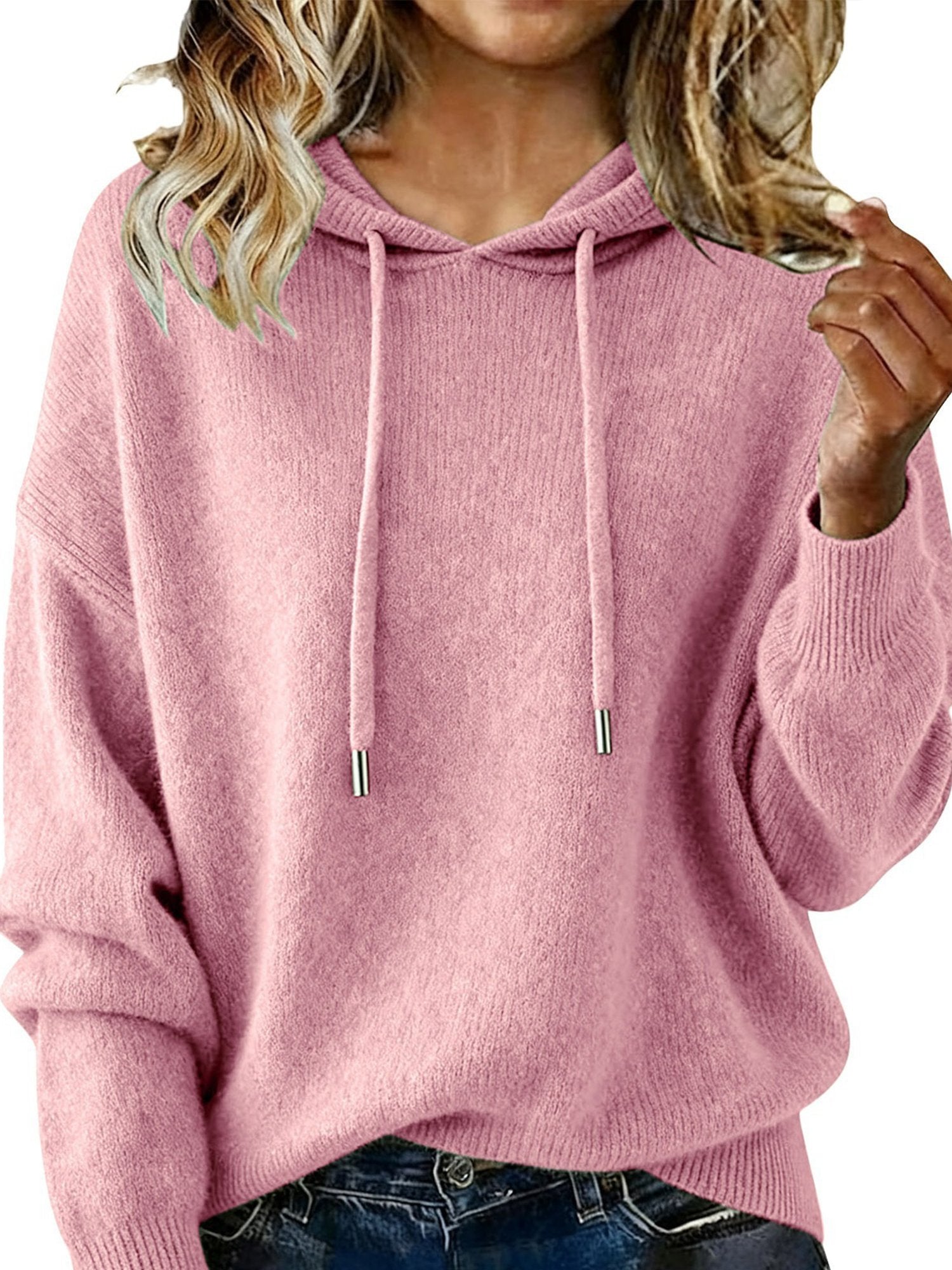 Casual Plain Hoodie Sweater