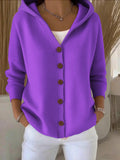 Plain Regular Fit Casual Cotton Cardigan