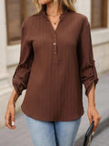 Casual Plain V Neck Blouse
