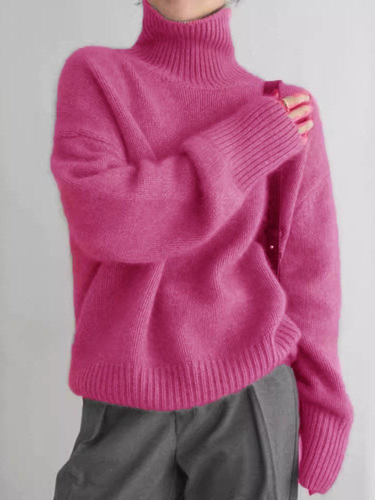 Loose Acrylic Plain Simple Sweater