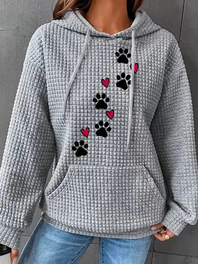 Casual Heart/Cordate Loose Hoodie