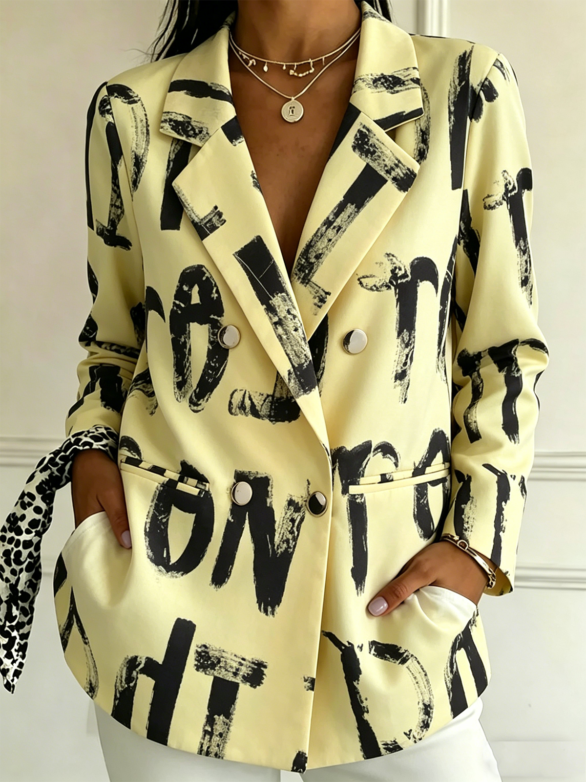 Elegant Geometric Loose Others Blazer