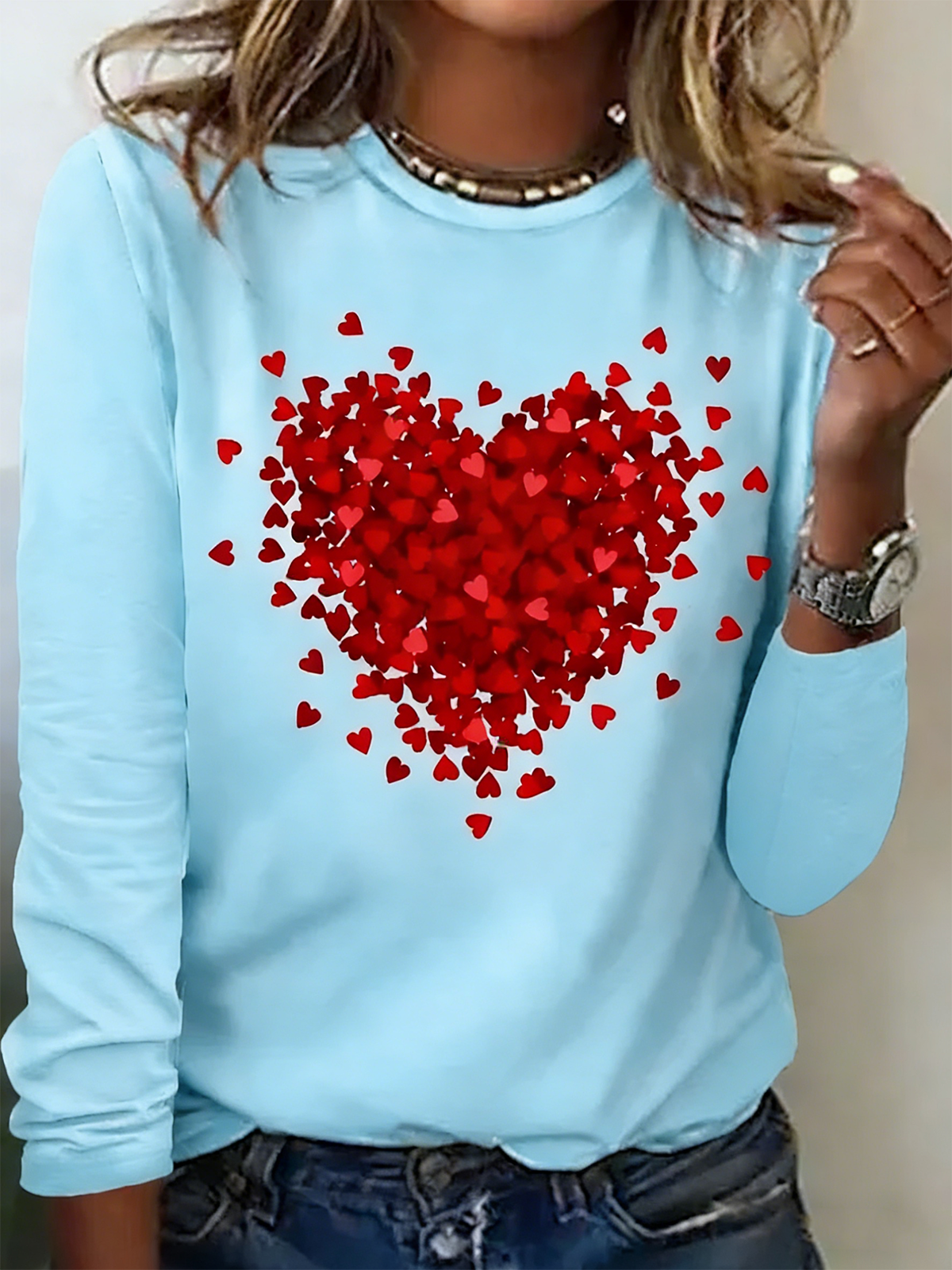 Casual Long Sleeve Round Neck T-Shirt
