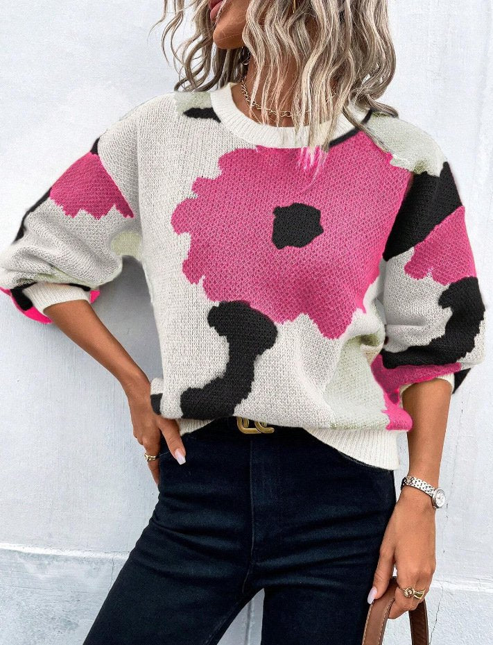 Urban Floral Split Joint Sweater