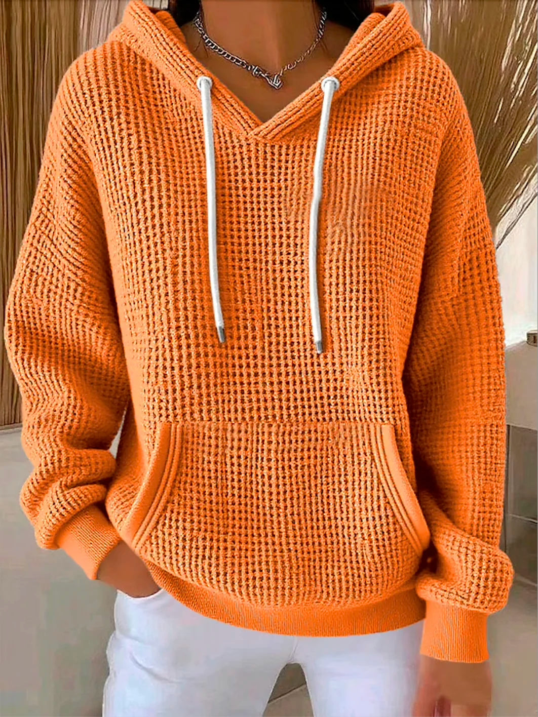 Vintage Cotton Plain Hoodie