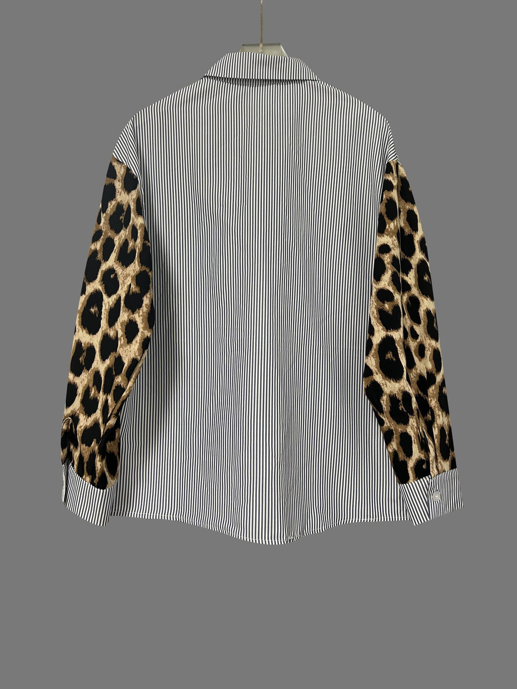 Shawl Collar Striped Loose Street Shirt