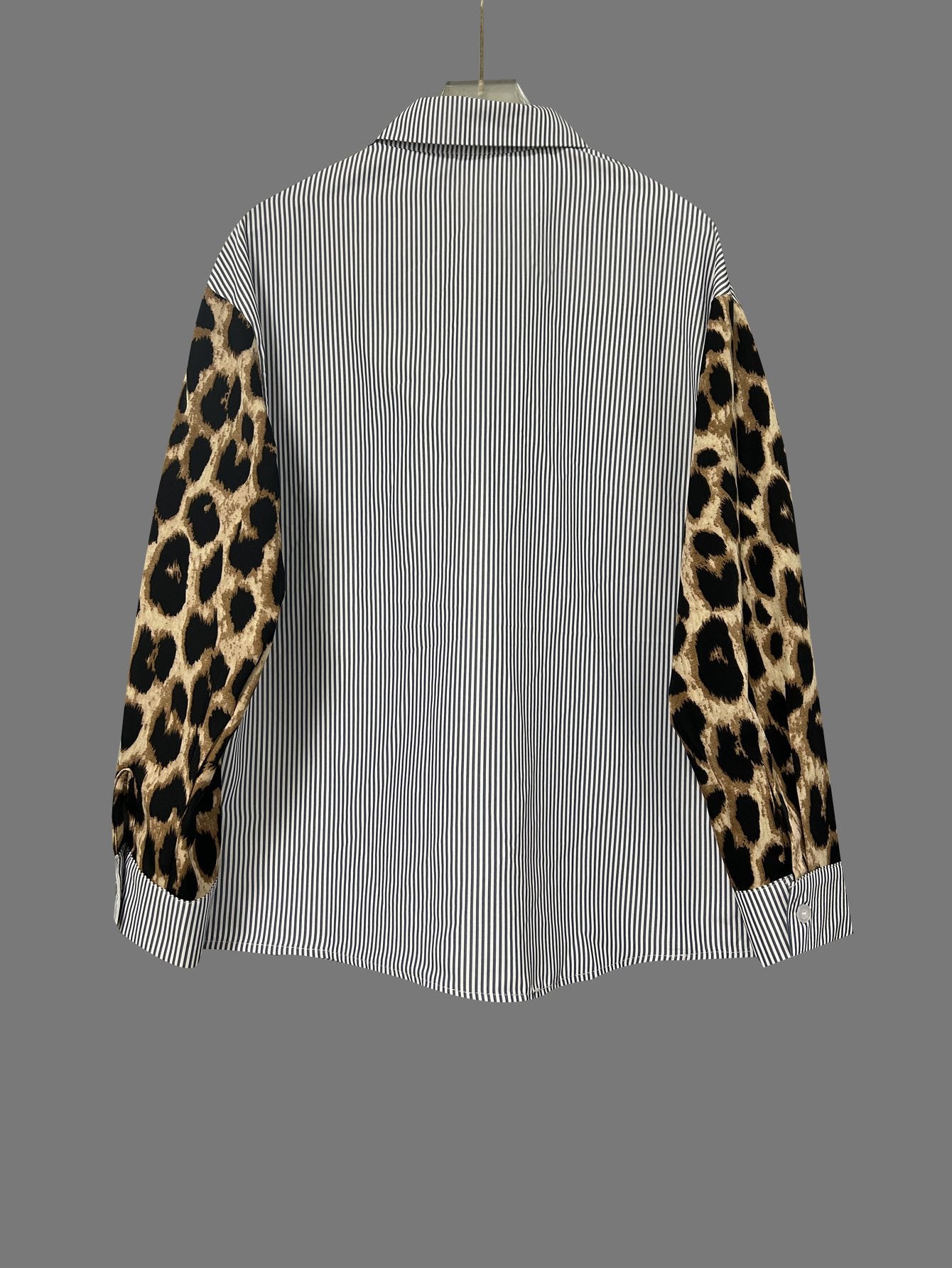 Shawl Collar Striped Loose Street Shirt