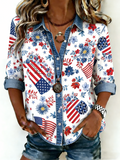 Loose Gradient Pattern Others Casual Shirt