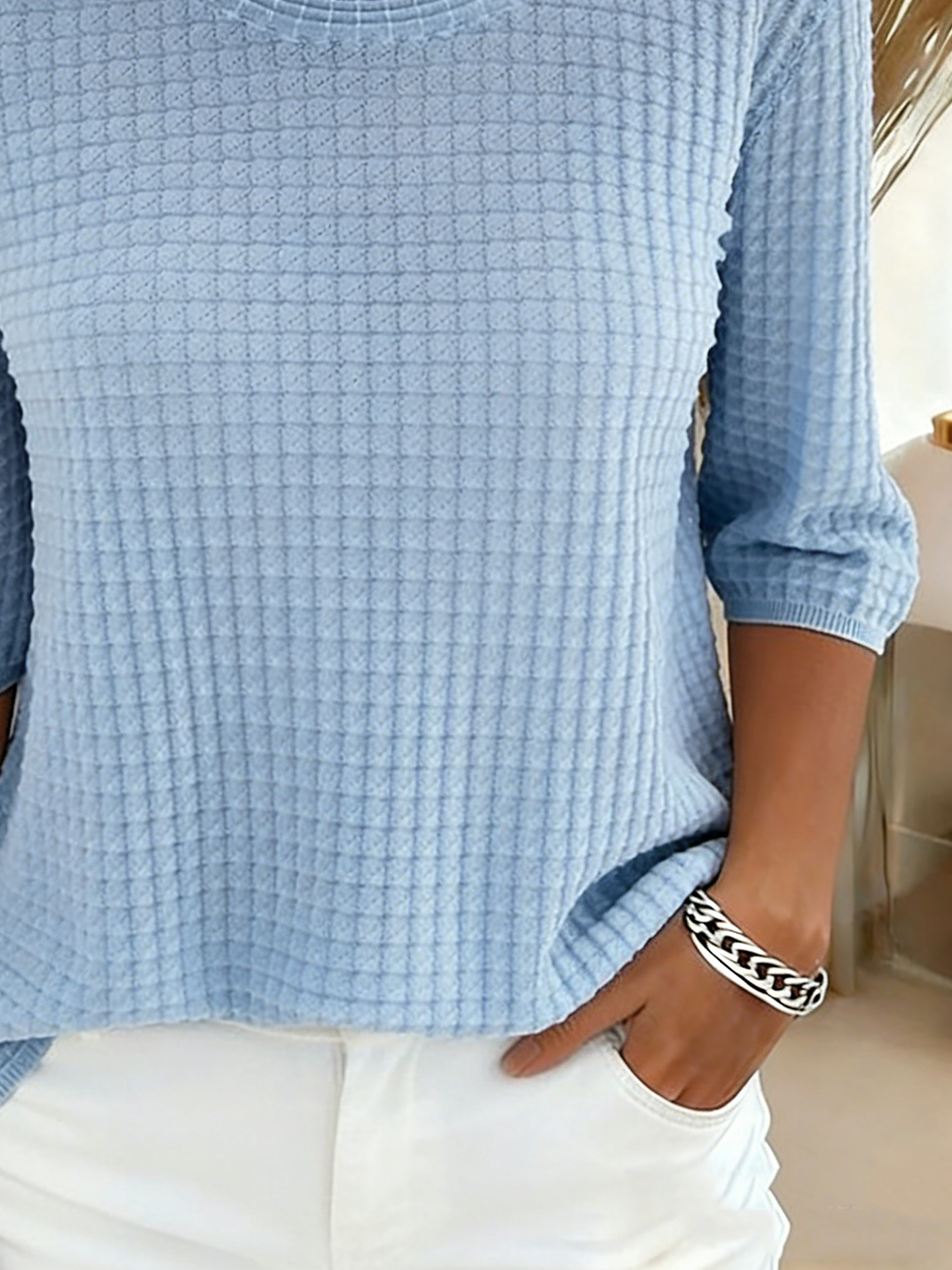 Plain Crew Neck Loose Casual T-Shirt