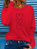 Women's Long Sleeve T-shirt Spring/Fall Red Christmas Printing Jersey Crew Neck Daily Going Out Casual Top