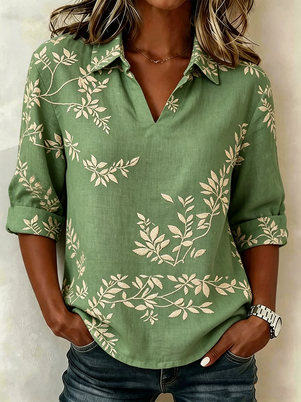 Vintage Shawl Collar Loose Shirt