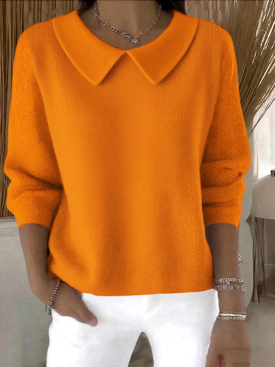 Shawl Collar Casual Cotton Sweater