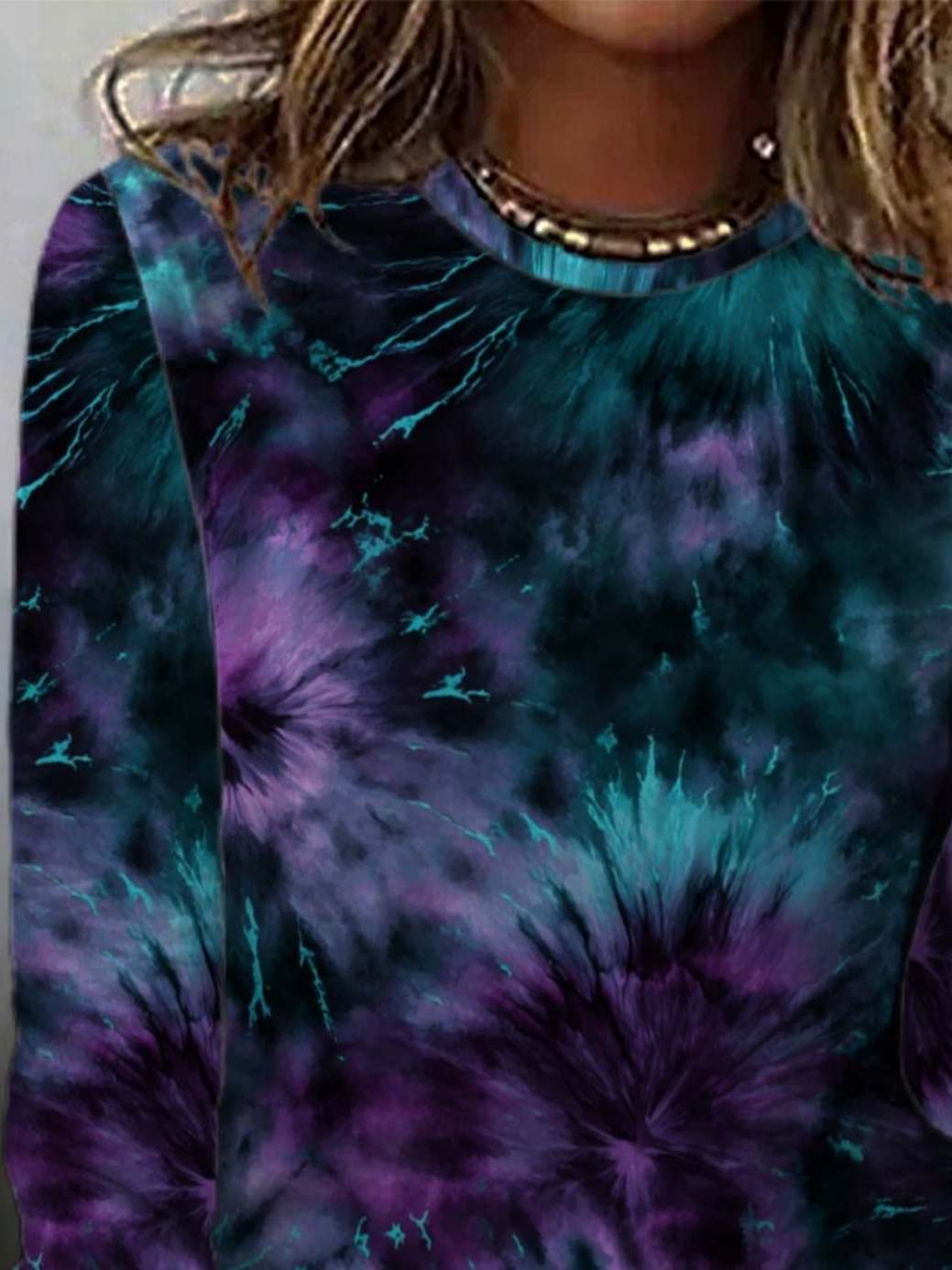 Women's Long Sleeve T-shirt Spring/Fall As Picture Abstract Printing Jersey Crew Neck Daily Going Out Casual Top