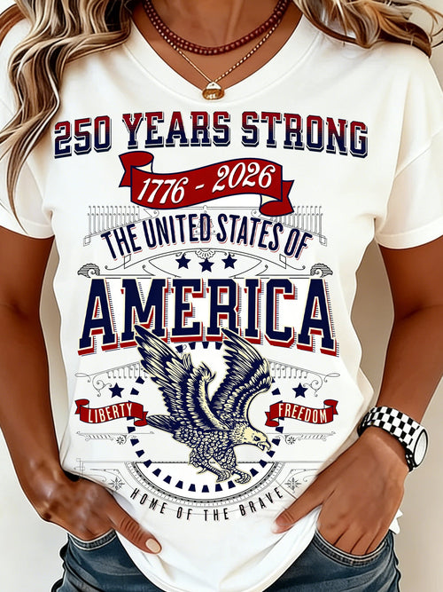250th anniversary Crew Neck Independence Day Casual Regular Fit T-Shirt
