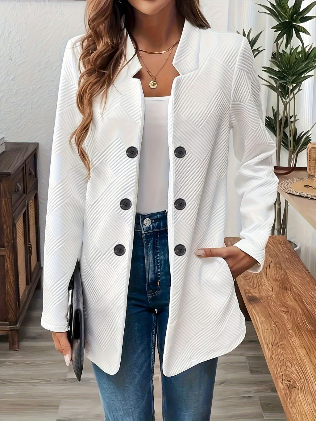 Simple Regular Fit Plain Blazer