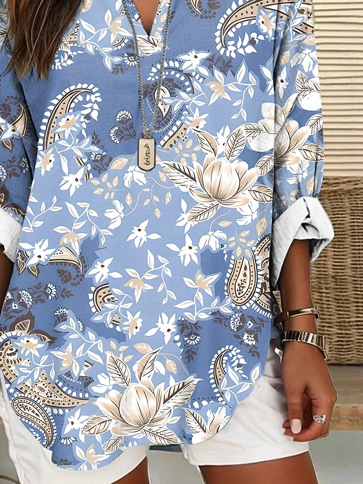 Paisley Others Cotton-Blend Elegant Shirt