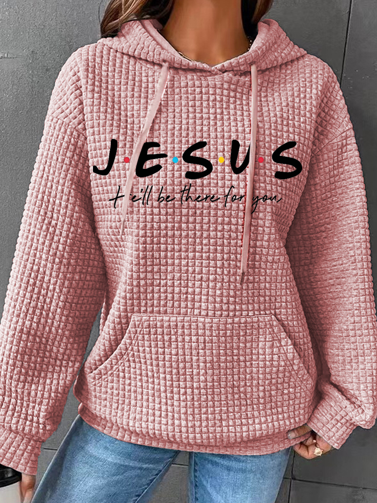 Women'S Jesus He Will Be There For You Printed Loose Casual Hoodie