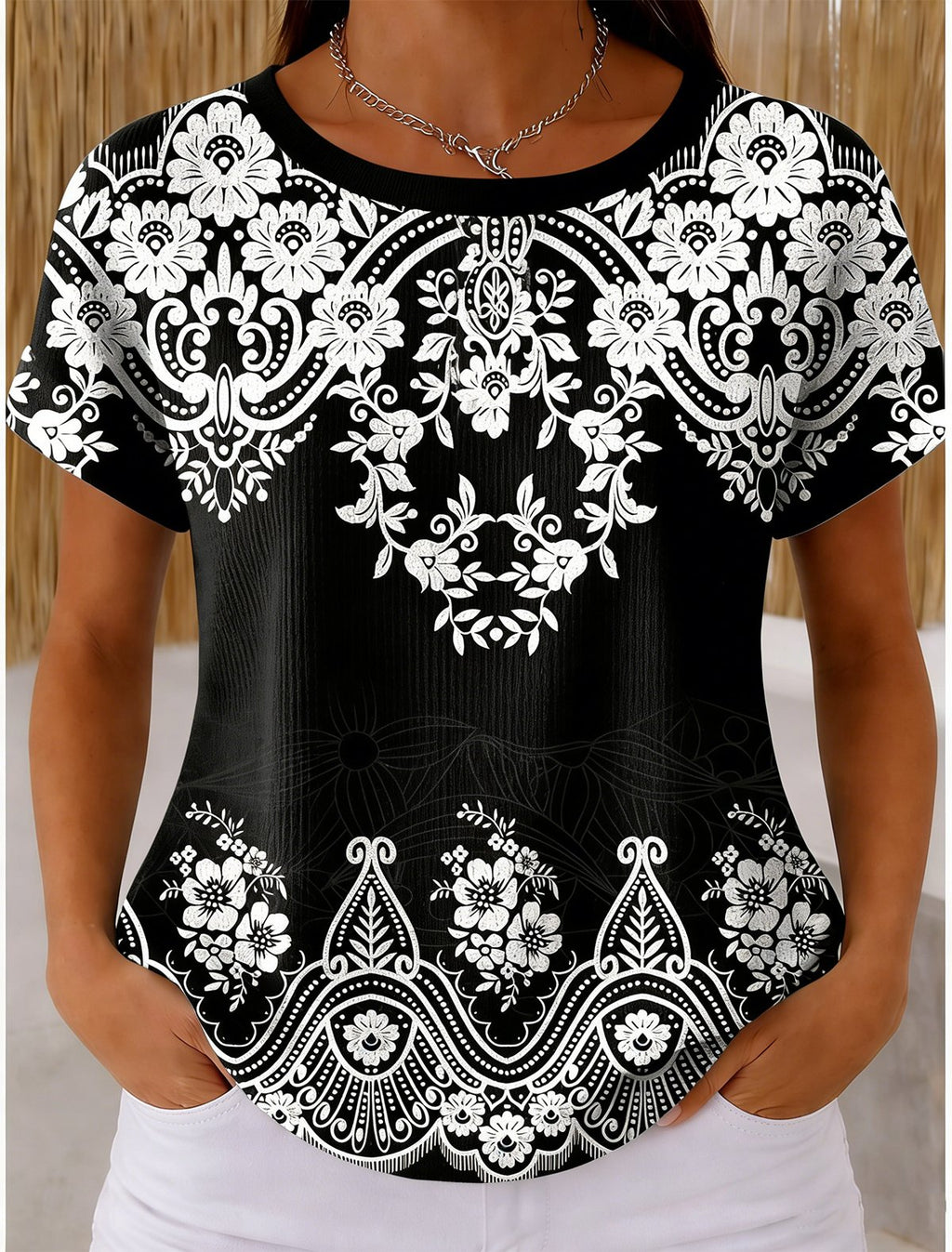 Others Vintage Loose Geometric T-Shirt