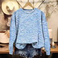 Loose Crew Neck Floral Casual Sweatshirt