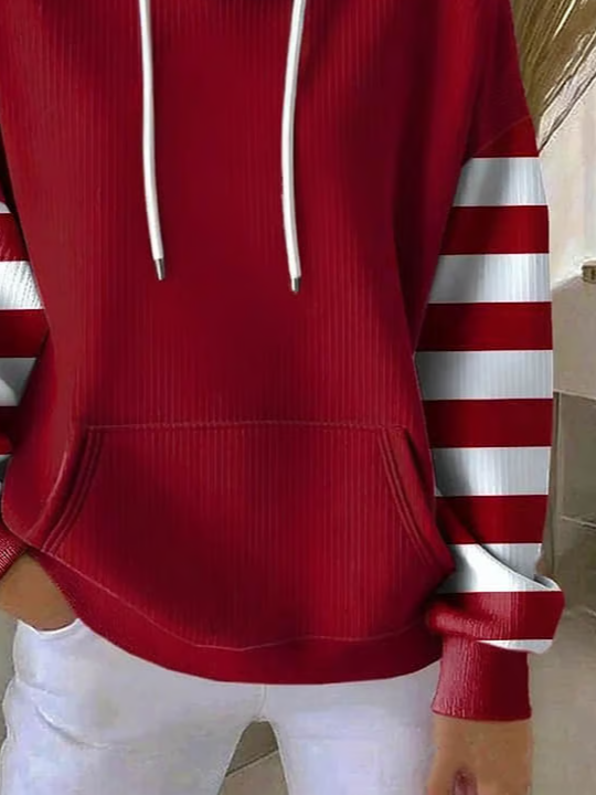 Striped Casual Hoodie Printing Hoodie