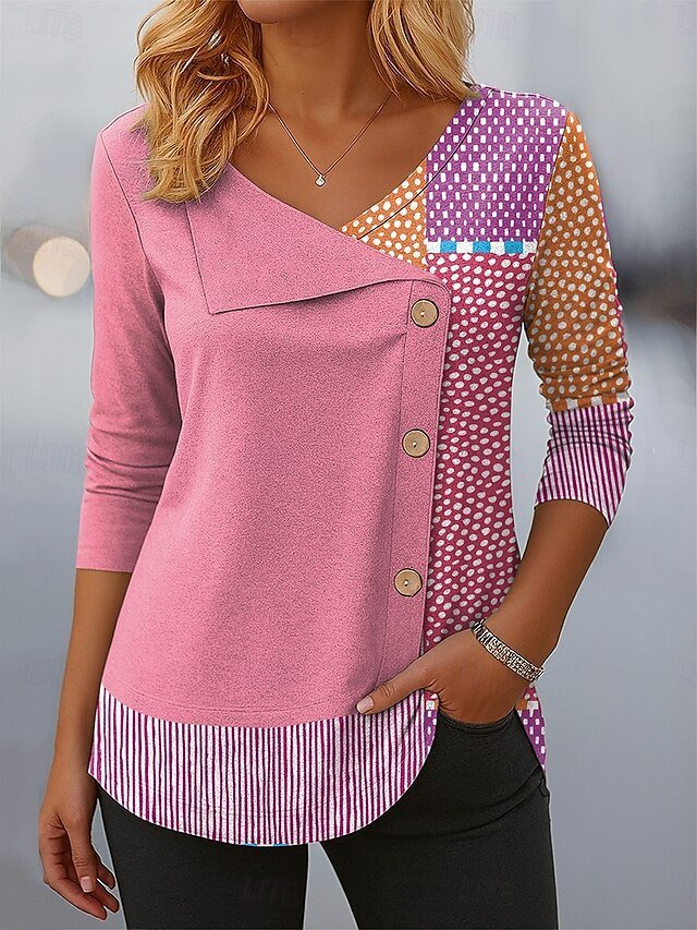 Regular Fit V Neck Cotton Casual T-Shirt