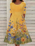Cotton-Blend Vintage Dress With No