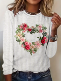 Regular Women's Casual Commuter Round Neck Long Sleeve T-Shirt