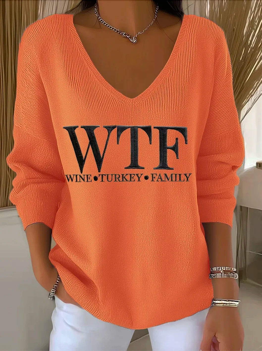 Casual V Neck Sweater